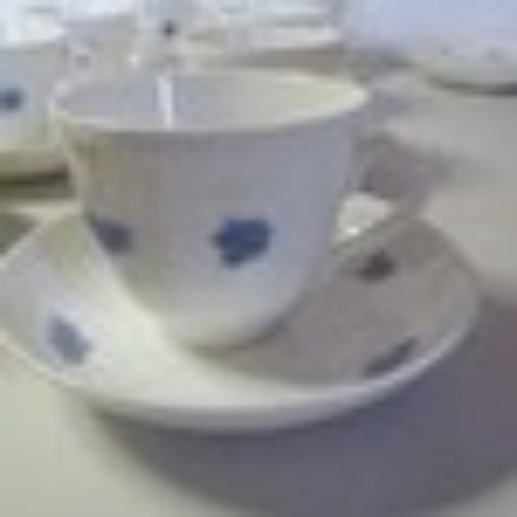 Adderley's CHELSEA Teacup Set Saucer BLUE Purple Tea cups Victorian Antique - Picture 3 of 5